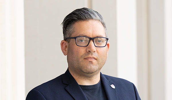 Profile photograph of Pete Cornwall taken at Management School building