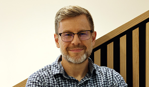 Profile photograph of Jodie Bawden taken at Management School building