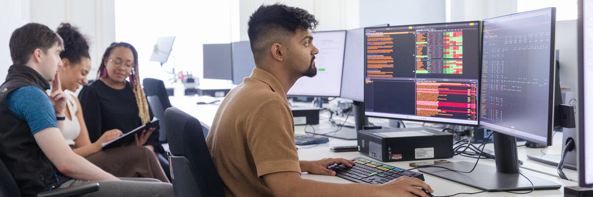 Postgraduates working in the Bloomberg Suite