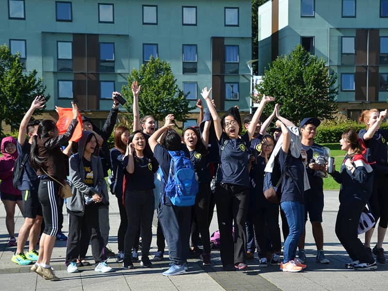 Global Summer School students cheering