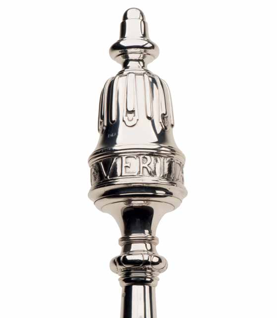 Detail of the head of the Lancaster University mace