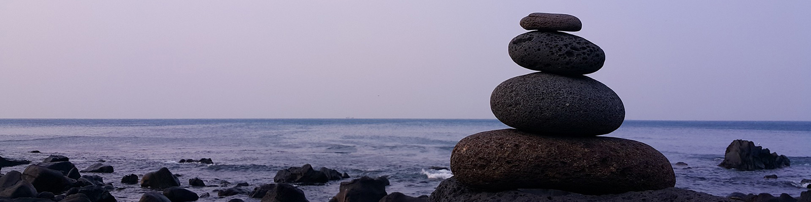Stones balancing on a beach