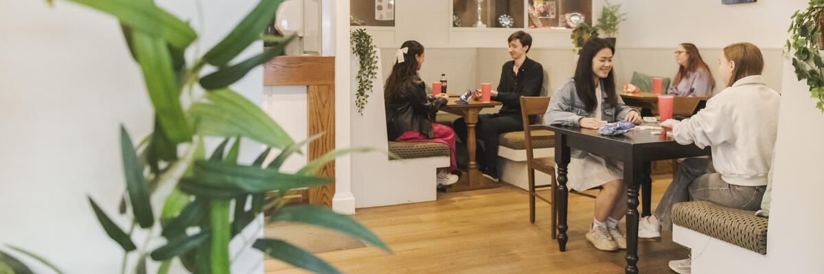 Students in the Bowland College social space