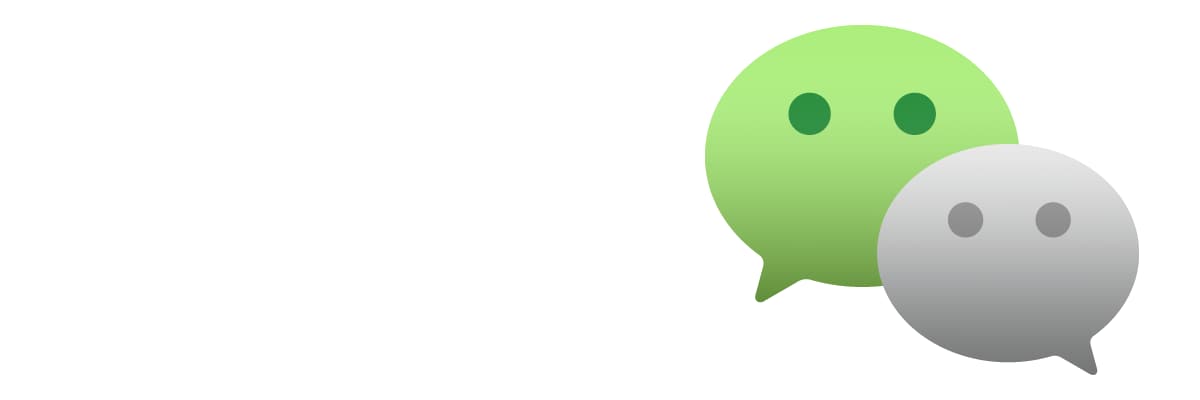 The WeChat logo - two speech bubbles - on a white background.