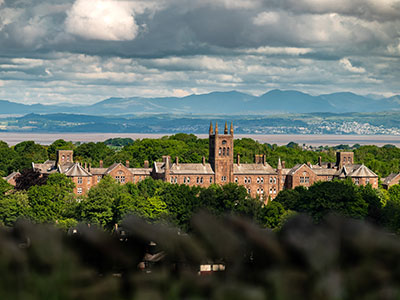 Merchandise available at the Visitor Centre, picturing decorated mugs.