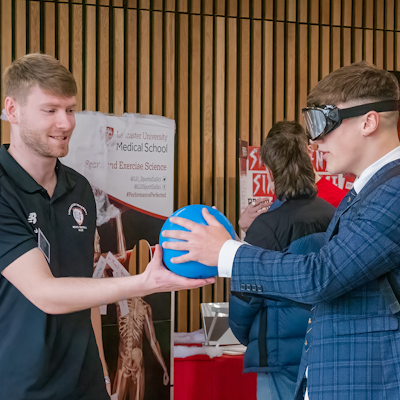 Two students on bikes in the Human Performance Lab